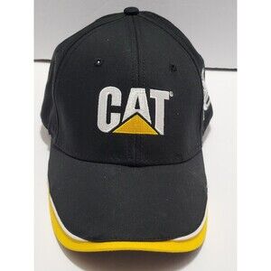 CAT Men’s Black Colorblock Logo Adjustable Baseball Cap Hat One Size